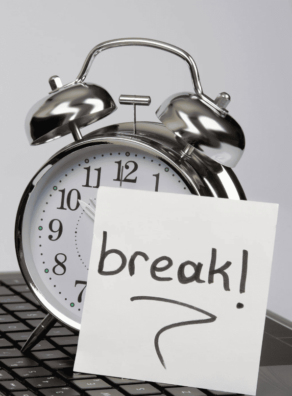 clock advising it's time to take a break